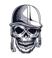 calavera con casco vector