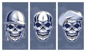 skulls set drawns vector