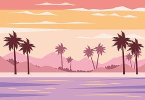 palms and beach vector