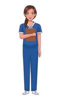 nurse with checklist vector