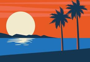 beach and palms vector