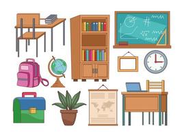 school supplies set vector