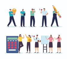 business people workers vector