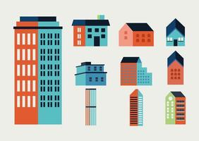 ten city buildings vector