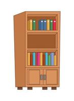 bookscase wooden forniture vector
