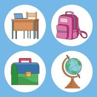 four school supplies vector