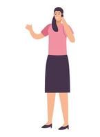 businesswoman using cellphone vector