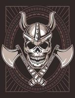 skull and axes vector