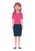 businesswoman crying extressed avatar character vector