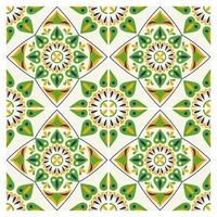 Fondo de patrón de cerámica de estilo italiano de arte blanco y verde vector
