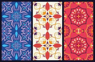 bundle of three art italian style ceramic backgrounds vector