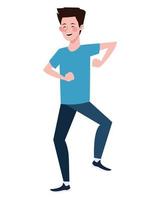 hombre bailando carácter estilo de vida saludable vector