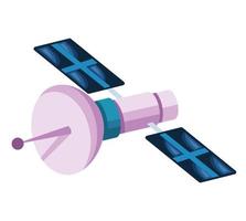 Icono aislado de transmisión espacial por satélite vector