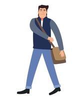 businessman with bag walking back to office vector