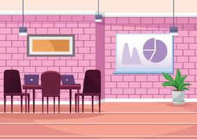 office boardroom with statistics training scene vector