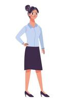 beautiful elegant woman happy character vector