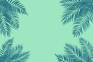 Beautiful Palm Tree Leaves Silhouette Background Vector Illustration