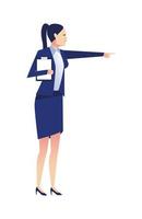 elegant businesswoman worker with checklist indexing vector