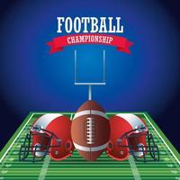 super bowl american football sport lettering with equipment in camp vector