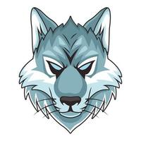 wolf animal wild head colorful character icon vector