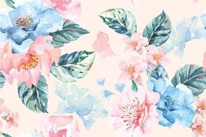 Rose seamless pattern with watercolor 20 vector