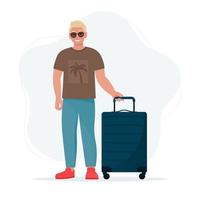 Man with a suitcase vector