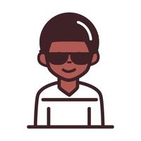 avatar male man portrait cartoon character line and fill style icon vector