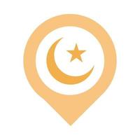puntero ubicación ramadan árabe islámico celebración tono color icono vector