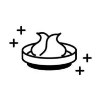 sushi menú oriental comida comida wasabi línea estilo icono vector