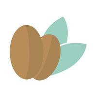 coffee seed leaves organic product tone color icon vector