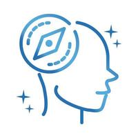 alzheimers disease neurological brain orientation gradient line icon vector