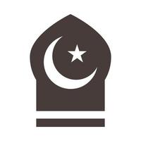 moon and star temple ramadan arabic islamic celebration silhouette style icon vector