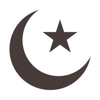 luna estrella ramadán árabe celebración islámica silueta estilo icono vector