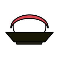 sushi oriental menu in bowl food line and fill style icon vector