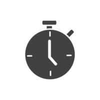 office stopwatch timer clock supply silhouette on white background vector