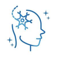 alzheimers disease neurological brain cell neuron gradient line icon vector