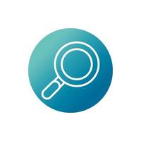 office magnifiying glass search supply block gradient style icon vector