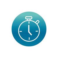 office stopwatch timer clock supply block gradient style icon vector