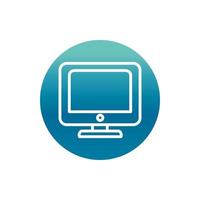 office computer monitor technology supply block gradient style icon vector