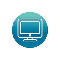 office computer monitor technology supply block gradient style icon vector