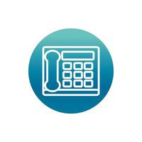 office intercom telephone call supply block gradient style icon vector