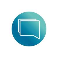 office speech bubble talk dialogue block gradient style icon vector