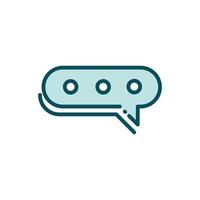 mensaje chat bocadillo de diálogo línea de redes sociales y relleno vector