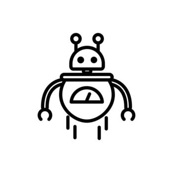 robot personaje electrónico máquina artificial diseño lineal vector