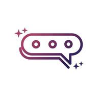 message chat speech bubble social media gradient style icon vector