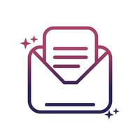 email letter envelope social media gradient style icon vector