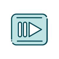 rec video player button social media line and fill vector