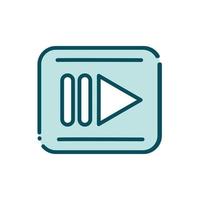 rec video player button social media line and fill vector