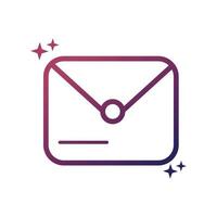 mensaje de sobre de correo electrónico icono de estilo degradado de redes sociales vector