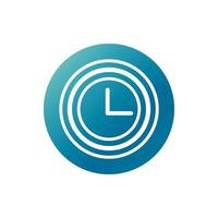 office clock time hour supply block gradient style icon vector